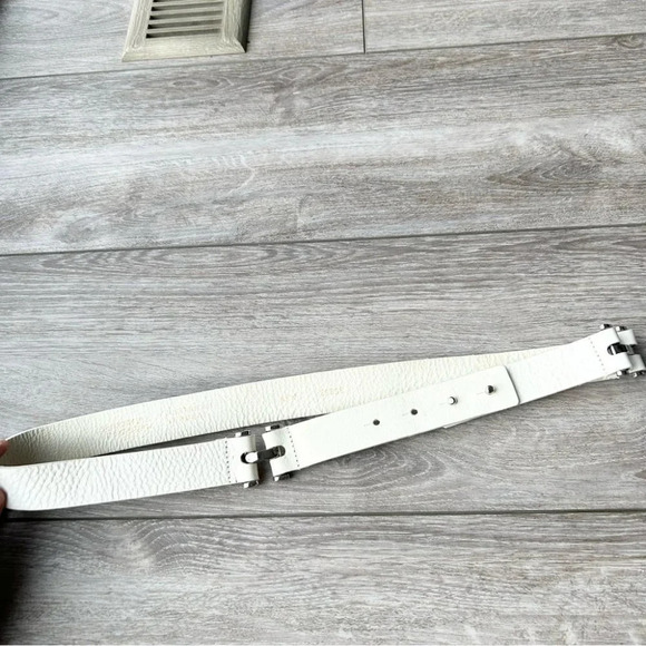 Vintage White Italian Leather Belt Made in Canada main image 6